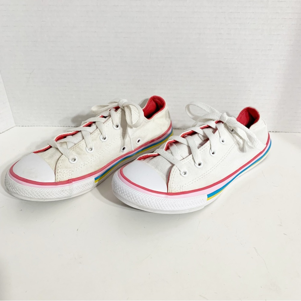 Converse Chuck Taylor Low Top All Stars Canvas Sneakers with Rainbow 🌈 Stripes